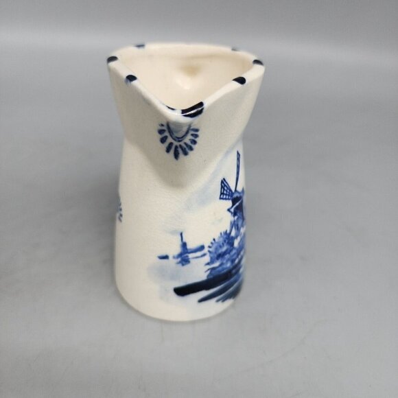 Creamer Mini Pitcher Blue White Windmill Porcelain Japan - Picture 5 of 7